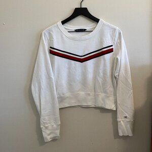 Abercrombie & Fitch White Cropped Sweatshirt